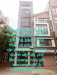 Cho thuê căn nhà 6 tầng - thang máy - Gara ô tô - Full nội thất - gần AEON Long Biên